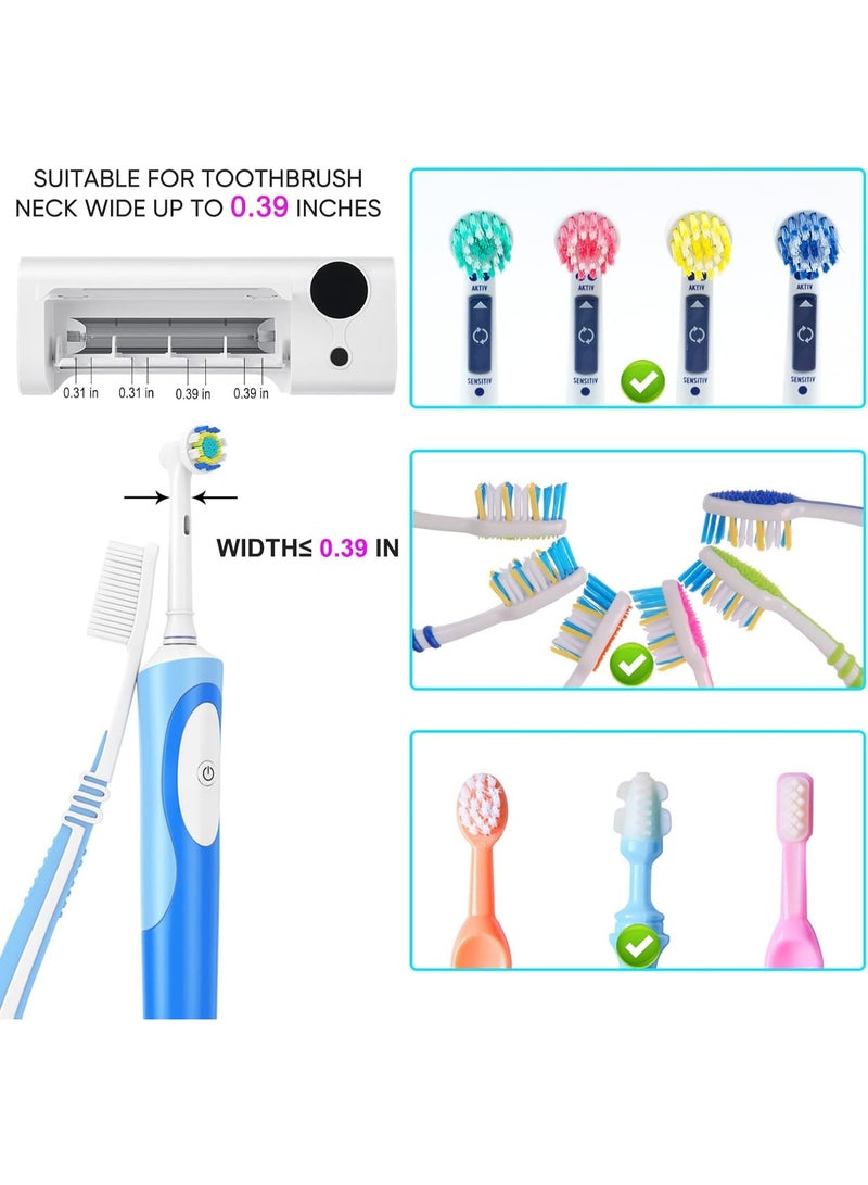 UV Toothbrush Cleaner, Timer Function, Rechargeable Tooth Brush Holder Wall-Mounted for Bathroom, No Drilling, 4 Slots - Image 3